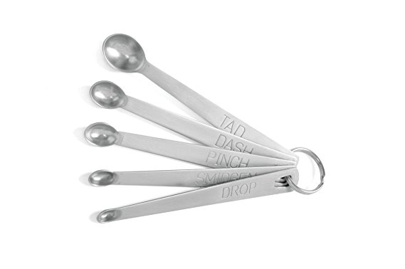 Norpro Mini Stainless Steel Measuring Spoons, Set of 5 (tad, dash, pinch, smidgen and drop)