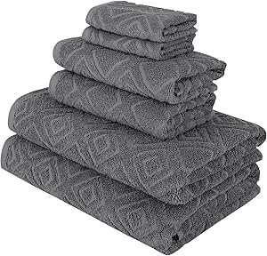 Nine West - Luxury 6 Piece Towel Set, 100% Turkish Cotton, Quick Drying, Highly Absorbent & Comfy, Includes 2 Bath Towels, 2 Hand Towels & 2 Washcloths | (Grey)