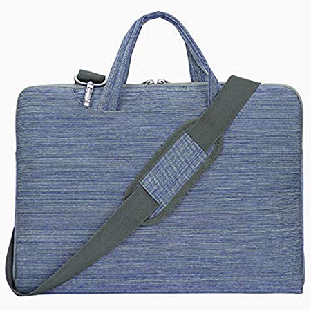 SNOW WI Laptop Case, Multi-Functional Waterproof Laptop Shoulder Bag Briefcase Carry Case for MacBook Air,MacBook Pro,Acer, Asus, Dell, Fujitsu, Lenovo, HP, Samsung, Sony (15.6 Inch, Flax Blue)