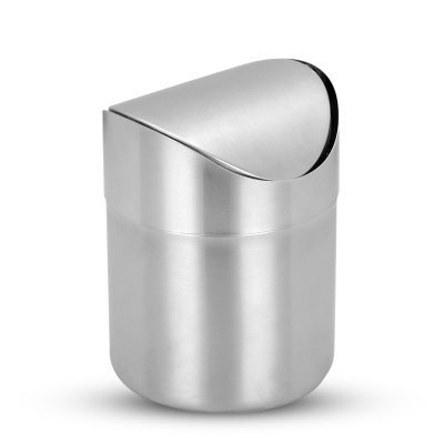 K-Steel Stainless Steel Wave cover Countertop Small trash can Kitchen Desktop Mini Wastebasket