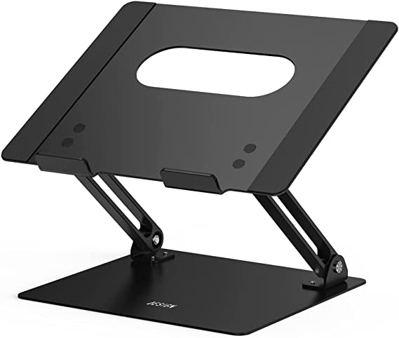 Besign LS10 Aluminum Laptop Stand, Ergonomic Adjustable Notebook Stand, Riser Holder Computer Stand Compatible with Air, Pro, Dell, HP, Lenovo More 10-15.6" Laptops, Black