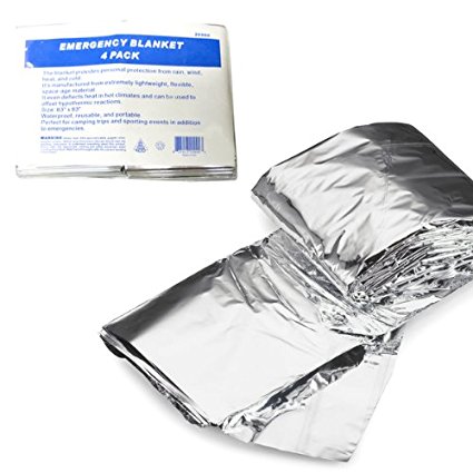 Emergency Thermal Blanket 52" x 84" (4 Pack)