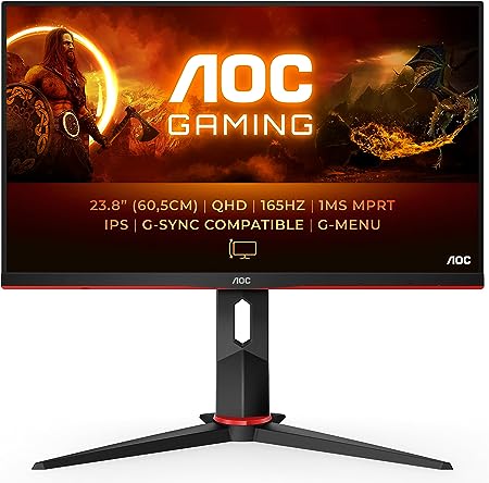 AOC Q24G2A/BK 23.8" Widescreen IPS Black Multimedia Monitor (2560x1440/1ms/2xHDMI/DisplayPort)