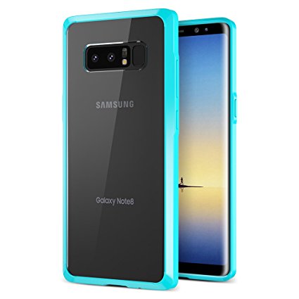 Note 8 Case, Trianium Clarium Series For Samsung Galaxy Note8 Case Clear Hybrid Cover [Scratch Resistant] Ergonomic Cushion Shock-Absorbing TPU Bumper   PC Hard Back Panel - Blue/Clear