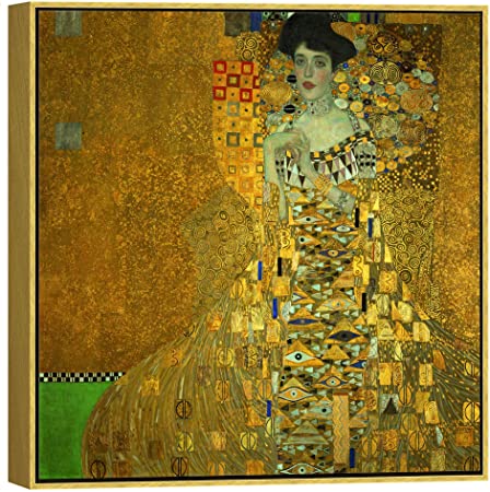 Wieco Art Framed Canvas Wall Art with Golden Frame Portrait of Adele Bloch-Bauer I,1907 by Gustav Klimt Wall Decorations for Living Room KLI-0202-6060-GF