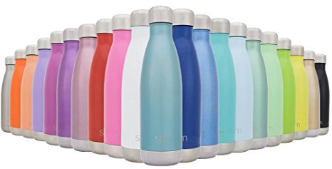 Simple Modern Vacuum Insulated Wave Bottle - Double Walled Stainless Steel Water Thermos Cup - Compare to S'well, Contigo, Yeti, Hydro Flask - Cola Style Sports Tumbler