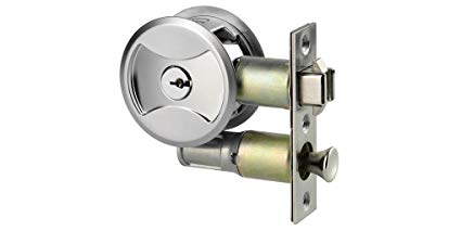 Keyed Pocket Sliding Door Lock CL4ENTR Matte Silver