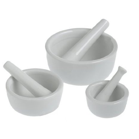 HIC Porcelain Set of 3 Mortar and Pestle White