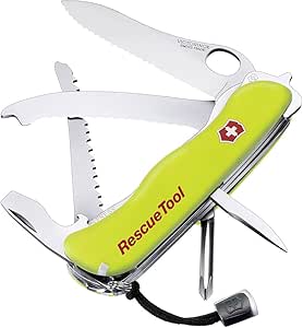 Victorinox Schweizer Taschenmesser Rescue Tool, Swiss Army Knife, 14 Funktionen, Frontscheibensäge, Scheibenzertrümmerer