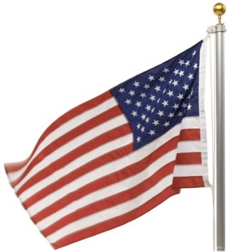Valley Forge Flag 3 x 5 Foot Nylon US American Flag Kit with 20-Foot Aluminum In-Ground Pole and Hardware