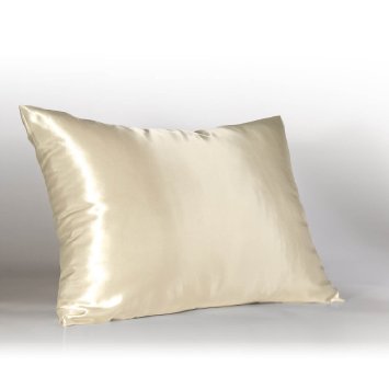 Luxury Ivory Satin Pillow Case w/Hidden Zipper, King