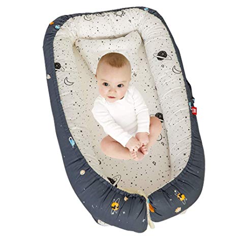 Brandream Baby Nest Bed,Double-Sided Babynest,Portable Crib Bed,Cosleeper,Snuggle Nest, Cocoon, Baby Lounger, Baby Positoner, Pot,Space Themed