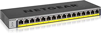 Netgear 16-Port POE/POE GB SWITCHNew Retail, GS116PP-100EUSNew Retail POE183W UNMGD