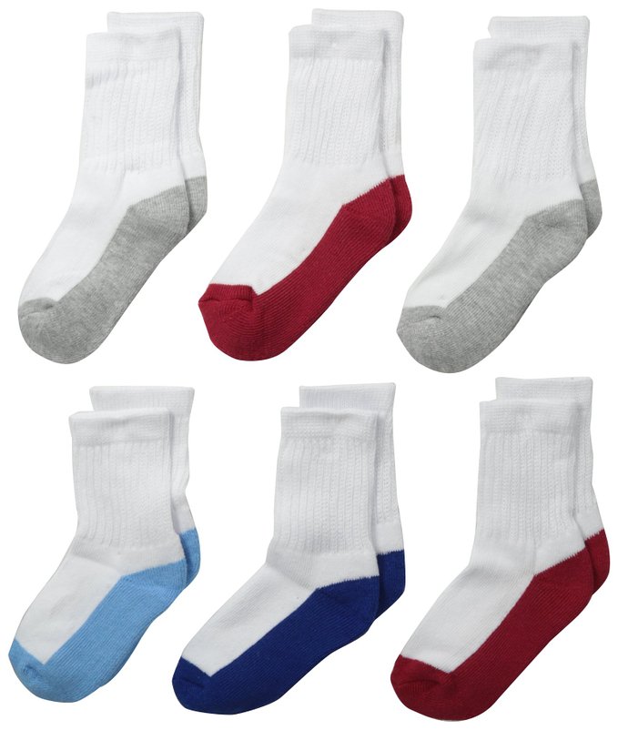 Fruit Of The Loom Toddler 6 Pack Crew Socks