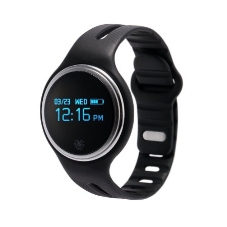 LJCCQ Fitness Tracker Activity Tracker Waterproof Bluetooth Wireless Bracelet Smart watch Smart Band Sleep Monitor Wristband,Black