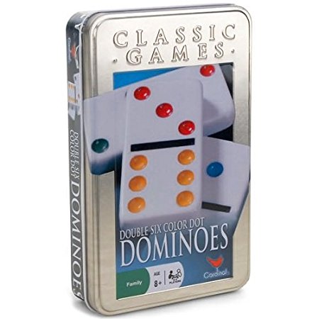 Tin Dominoes, Dbl 6 28 Color Dot Dominoes (Cover May Vary)