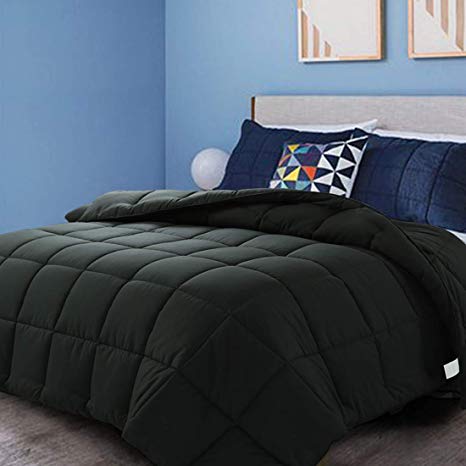 CottonHouse Twin Size All Season Comforter Breathable Hypoallergenic Reversible Quilted Darkgrey Duvet Insert Down Alternative Fill with Corner tabs,Machine Washable