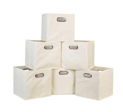 Niche Cubo Foldable Fabric Storage Bins (Set of 6), Beige