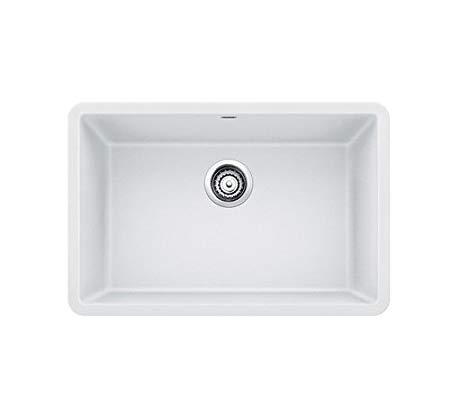 Blanco 27-27x18 522429 Precis 26-13/16" Single Bowl Silgranit Undermount Kitchen Sink White, 26.81" L X 17.75" W for 30" Cabinet,