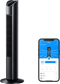 Govee 36 Inch Smart Tower Fan with WiFi App Control, 8 Fan Speeds and 3 Modes, 75° Oscillating Quiet Cooling Fan with Auto Mode, 24H Timer, Tower Fan for Bedroom Home Indoor Office Room