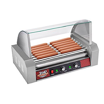 Great Northern Top Dawg Commercial 7 Roller Stainless Steel Hot Dog Machine With Cover