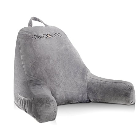 mittaGonG Backrest Reading Husband Pillow with Arms Removable Cover Grey