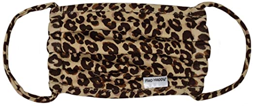 Face Mask Reusable - Adult Face Mask - Luxxe Leopard - Comfortable and Cute - Flexible Smooth StretchyEarloops - Light, Gentle, and Airy - Anti-Wrinkle - for All Day Usage - Flap Happy