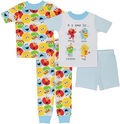 Sesame Street Baby 4-Piece Snug-fit Cotton Pajama Set