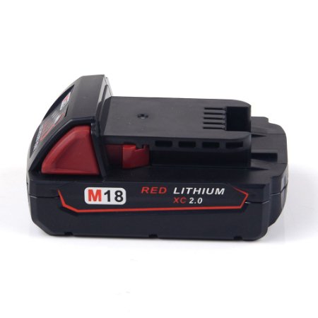 Masione 18V 2.0Ah M18 Li-ion Cordless Tools Replacement Battery for Milwaukee M18 XC 48-11-1815 48-11-1820 48-11-1840