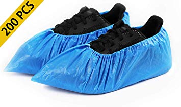 Shoe Covers Disposable - 200 Pack (100 Pairs) Disposable Boot & Shoe Covers Waterproof Slip Resistant Shoe Booties (Large Size - Fit US Men's 11 & US Women’s 12.5)