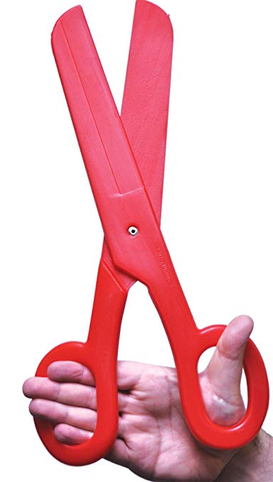 Giant Scissors Prop 15.5" Inches (Blue, Red or Yellow Assorted) (No Blade-1 Pair)