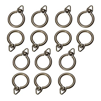 TOOGOO(R) 14 pcs Curtain Rod Rings with Eyelet---Bronze Color