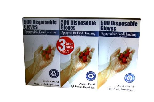 Clean ones Disposable Gloves - 3 Pack of 500