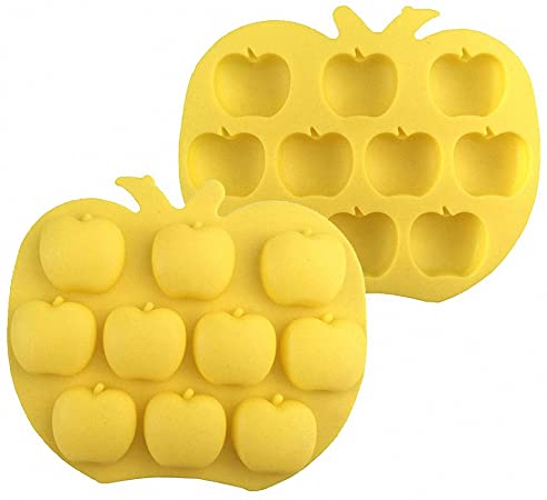 2-Pack Apple Silicone Molds - MoldFun Apple Mold for Chocolate, Cupcake topper, Jello, Candy, Gummy, Ice Cube, Cookie, Muffin, Mini Soap
