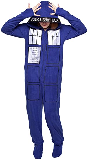 Underboss Doctor Who Tardis Hooded Onesie Pajama with Hood