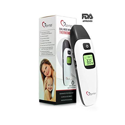 Ear Thermometer with Forehead Function, Dual Mode Infrared Digital Thermometer, Suitable for Baby,Infant, Toddler Children and Adults,Instant Reading, FDA and CE Approved.