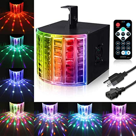 SOLMORE DJ Lights RGB Party Lights Sound Actived Disco Lights LED Strobe Lights Stage Lights with Remote and DMX512 Control for Bar Club Wedding Birthday KTV Show 18W