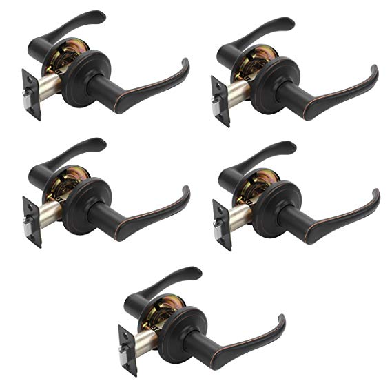 Dynasty Hardware VAI-82-12P Vail Lever Passage Set, Aged Oil Rubbed Bronze, Contractor Pack (5 Pack)