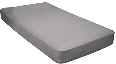 Gilbin 100% Jersey Knit Cotton Fitted Cot Sheet For Camp Cot Mattresses 30" x 75" (Grey)