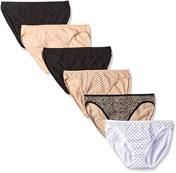 Felina™ Ladies’ Cotton Stretch Hi-Cut Bikini Panty 6-pack Assortment