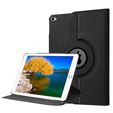 Ipad Pro Case, Suensan Leather 360 Rotating Stand Folio Cover Case for Apple Ipad Pro 12.9" (Black)