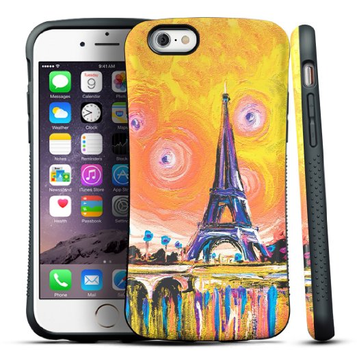 iPhone 66s Case OTTII Eiffel Tower Case for iPhone 66s 47 - Paris Eiffel Tower Pattern - 3D Embossed Painting Process - 2 Layer Shock Absorbing Design for Drop Protection  Scratch Resistance