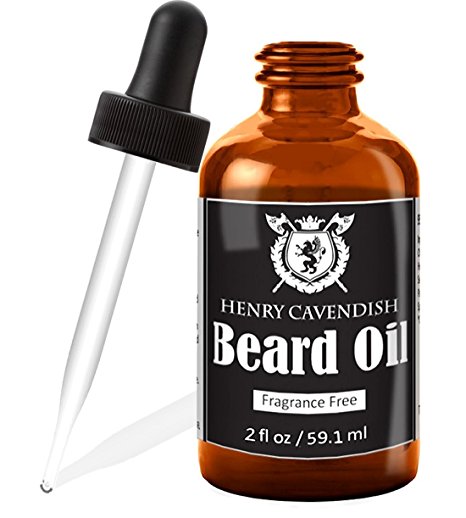 Henry Cavendish Beard Oil and Leave In Conditioner with Organic Jojo, Sunflower, Shea and Argon Oils, Fragrance Free, 2 oz.