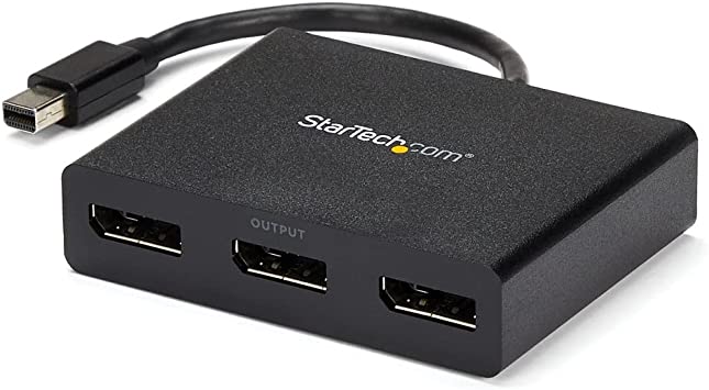 StarTech.com 3-Port Multi Monitor Adapter - Mini DisplayPort to DisplayPort MST Hub, Dual 4K30Hz & 1x 1080p - Video Splitter for Extended Desktop Mode on Windows Only - mDP 1.2 to 3x DP (MSTMDP123DP)