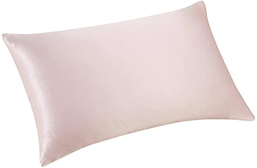ALASKA BEAR - Natural Silk Pillowcase, Hypoallergenic, 19 momme, 600 thread count 100 percent Mulberry Silk, Standard Size 50x75 cm with hidden zipper(Pink)