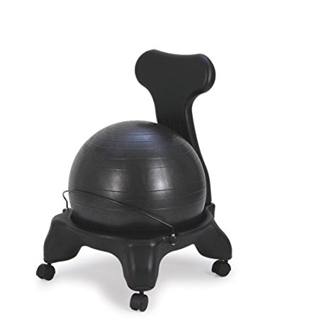 Sivan Health and Fitness Balance Ball Fit Chair with Pump, Black, Large