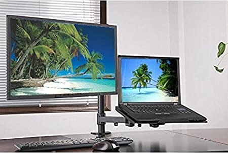 EZM Laptop/Notebook Monitor Extension Adjustable Arm Mount Stand Desktop Clamp with Grommet Mount Option (002-0013)