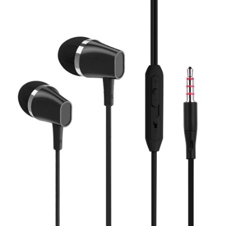 Buy 3 Get 1 Free - ErgoFit In-Ear Earbuds Headphones Ergonomic Earphones, Dynamic Clear Sound, Multipurpose Remote, Hands-free Speakerphone, Volume Control, Siri, For Android, IOS, SE560, Black