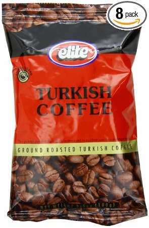 Elite Turkish Ground Roasted Coffee Bag, 3.5000-ounces (Pack of 8)