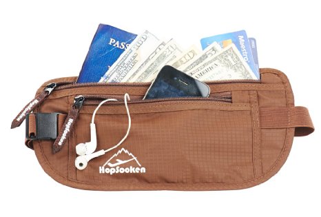 Hopsooken Travel Money Belt Waist Pack for Running and Cycling Rfid Comfortable Durable and Lightweight Hidden Travel Passport Wallets